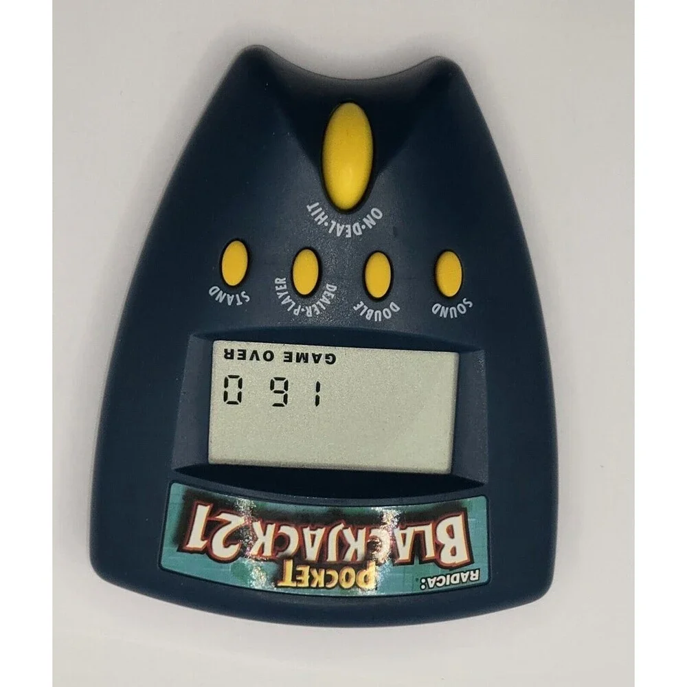 Vintage Radica 1999 Pocket Blackjack 21 Handheld Electronic Travel Game VGC